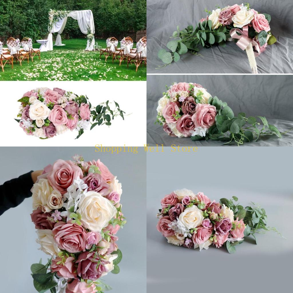 KX4B Искусственные Цветы Розы Свадебный Романтический Букет Невесты Свадебные Букеты Букет Подружки Невесты на День Святого Валентина China Mainland