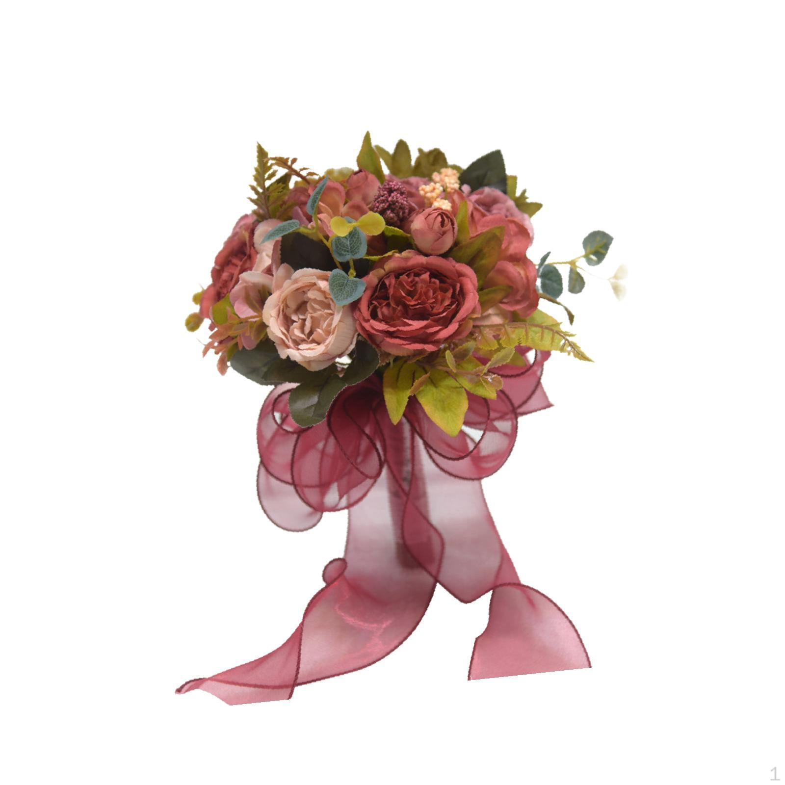 Свадебный букет невесты, свадебный букет невесты, искусственный свадебный букет, для церемонии красный