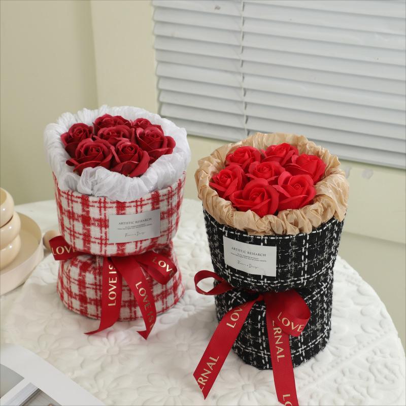 Креативный букет Роз Тканевый букет Сушеный цветок Ручной букет Маленький ароматный букет